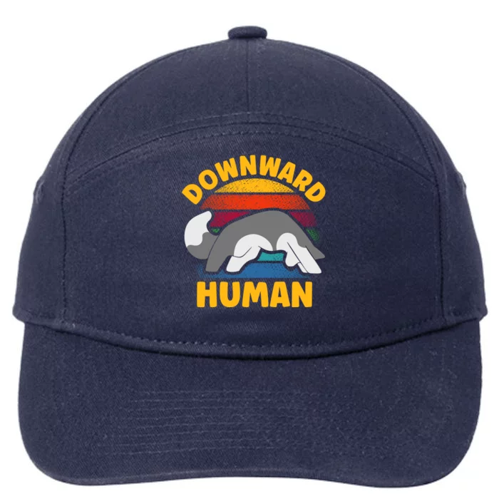 Funny Downward Hu Yoga Gift 7-Panel Snapback Hat