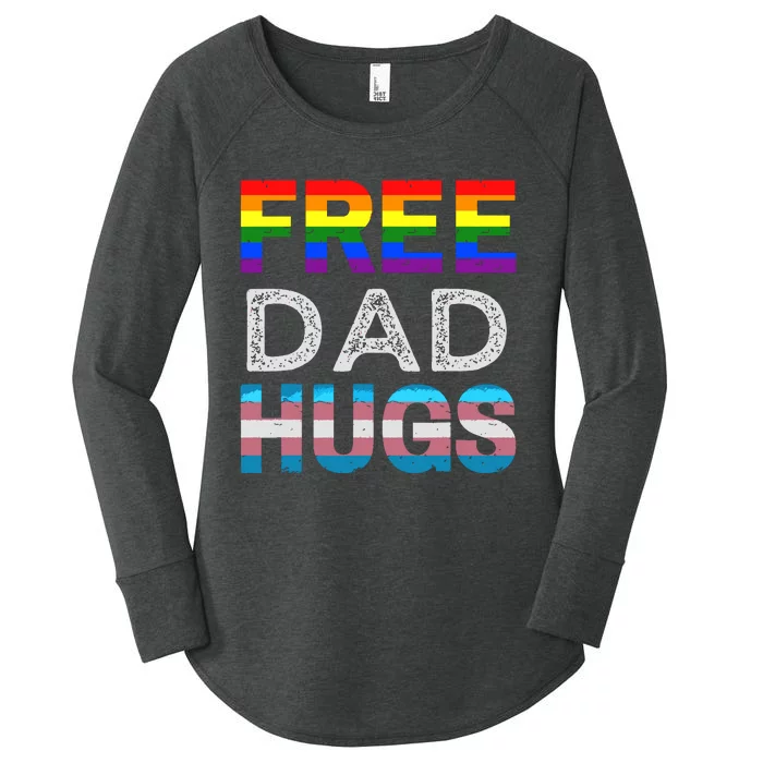 Free Dad Hugs Pride Month Proud Ally Women's Perfect Tri Tunic Long Sleeve Shirt