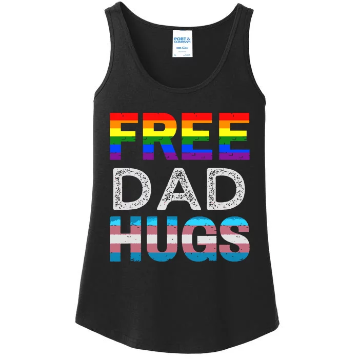 Free Dad Hugs Pride Month Proud Ally Ladies Essential Tank