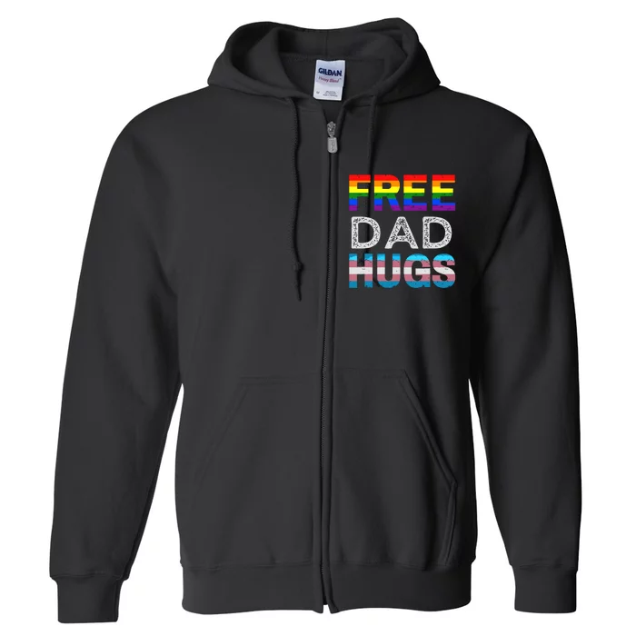 Free Dad Hugs Pride Month Proud Ally Full Zip Hoodie