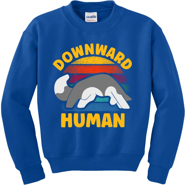 Funny Downward Hu Yoga Gift Kids Sweatshirt