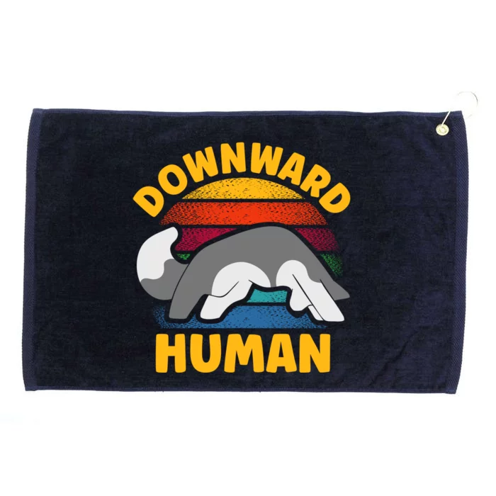 Funny Downward Hu Yoga Gift Grommeted Golf Towel