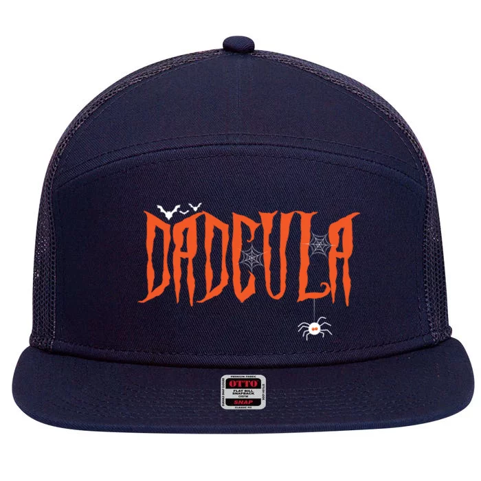 Funny Dadcula Halloween Dad Dracula Costume Momster Matching Gift 7 Panel Mesh Trucker Snapback Hat