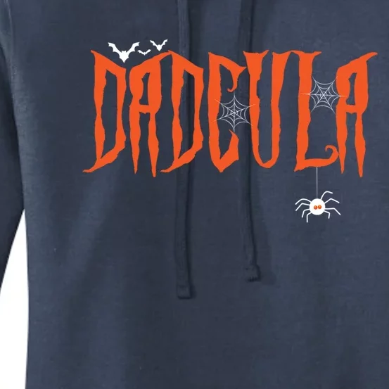 Funny Dadcula Halloween Dad Dracula Costume Momster Matching Gift Women's Pullover Hoodie