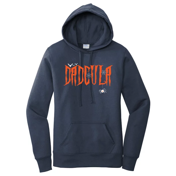 Funny Dadcula Halloween Dad Dracula Costume Momster Matching Gift Women's Pullover Hoodie