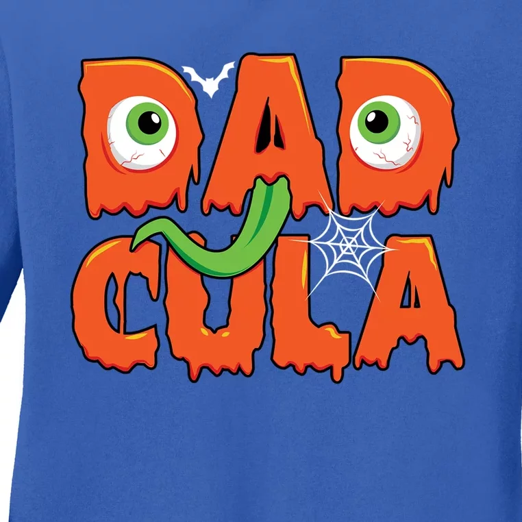 Funny Dadcula Halloween Dad Costume Family Matching Gift Ladies Long Sleeve Shirt