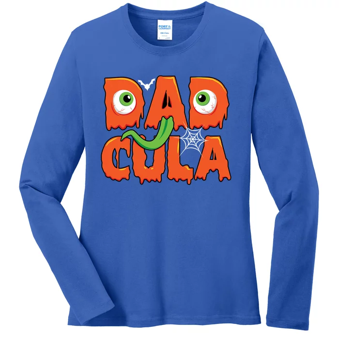 Funny Dadcula Halloween Dad Costume Family Matching Gift Ladies Long Sleeve Shirt