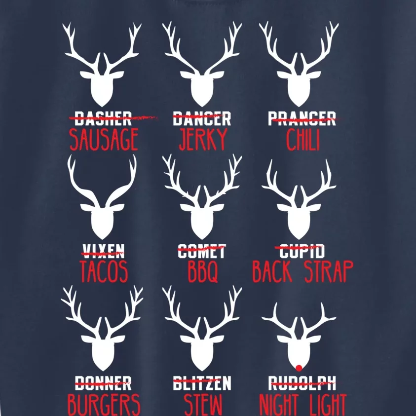 Funny Deer Hunting All of Santa's Reindeer Kids Sweatshirt