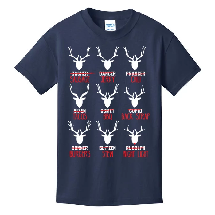 Funny Deer Hunting All of Santa's Reindeer Kids T-Shirt