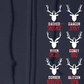 Funny Deer Hunting All of Santa's Reindeer Full Zip Hoodie