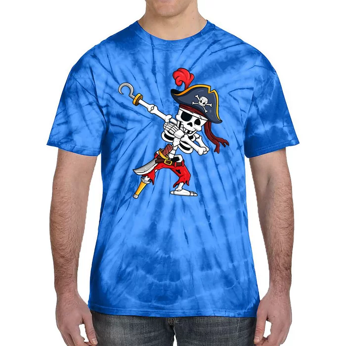 Funny Dab Halloween Dabbing Pirate Skeleton Gift Tie-Dye T-Shirt