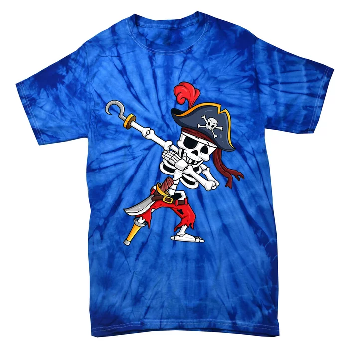 Funny Dab Halloween Dabbing Pirate Skeleton Gift Tie-Dye T-Shirt