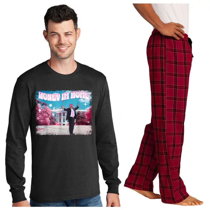 Funny DaddyS Home Trump Pink 2024 Take America Back 2024 Long Sleeve Pajama Set