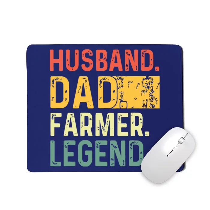 Fathers Day Husband Dad Farmer Legend Funny Vintage Mousepad