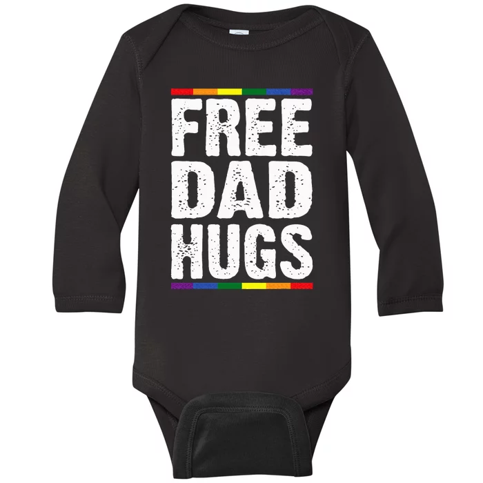 Free Dad Hugs Lgbt Supports Happy Pride Month Baby Long Sleeve Bodysuit