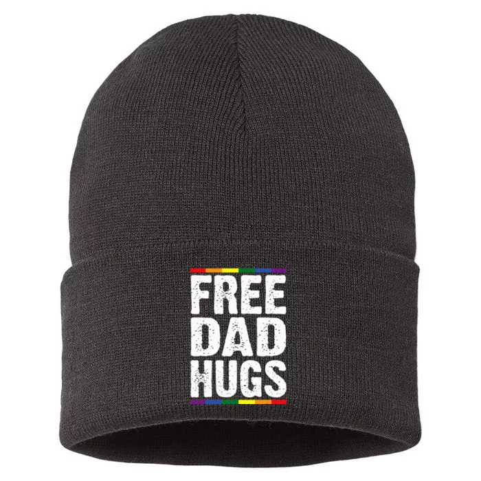 Free Dad Hugs Lgbt Supports Happy Pride Month Sustainable Knit Beanie