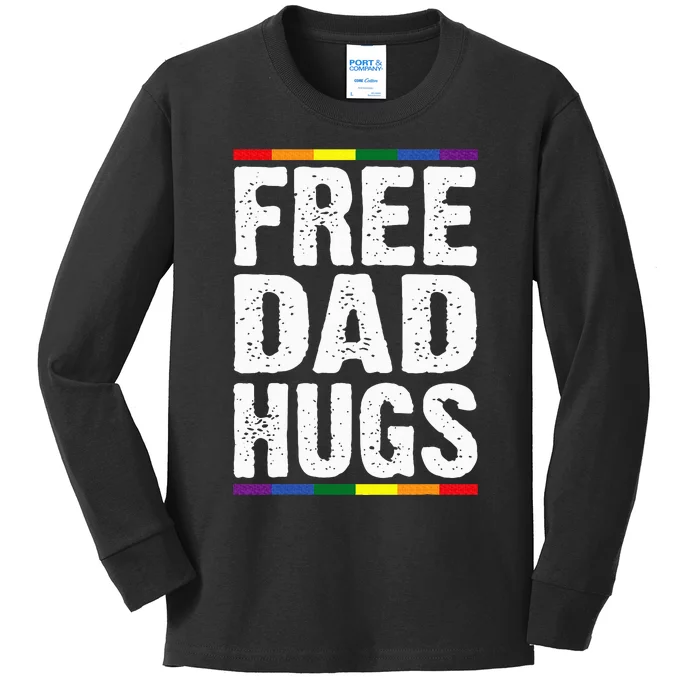 Free Dad Hugs Lgbt Supports Happy Pride Month Kids Long Sleeve Shirt