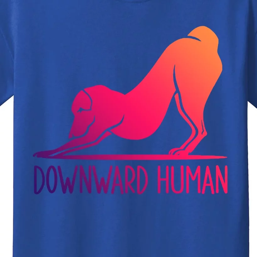 Funny Downward Hu Dog Yoga Design Cool Anime Print Meaningful Gift Kids T-Shirt