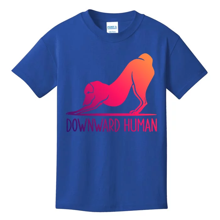 Funny Downward Hu Dog Yoga Design Cool Anime Print Meaningful Gift Kids T-Shirt