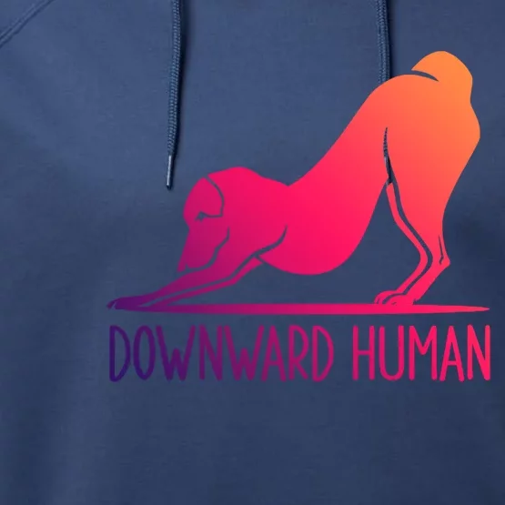 Funny Downward Hu Dog Yoga Design Cool Anime Print Meaningful Gift Performance Fleece Hoodie