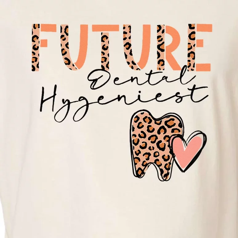 Future Dental Hygienist Cute Leopard Print Heart Design Garment-Dyed Women's Muscle Tee