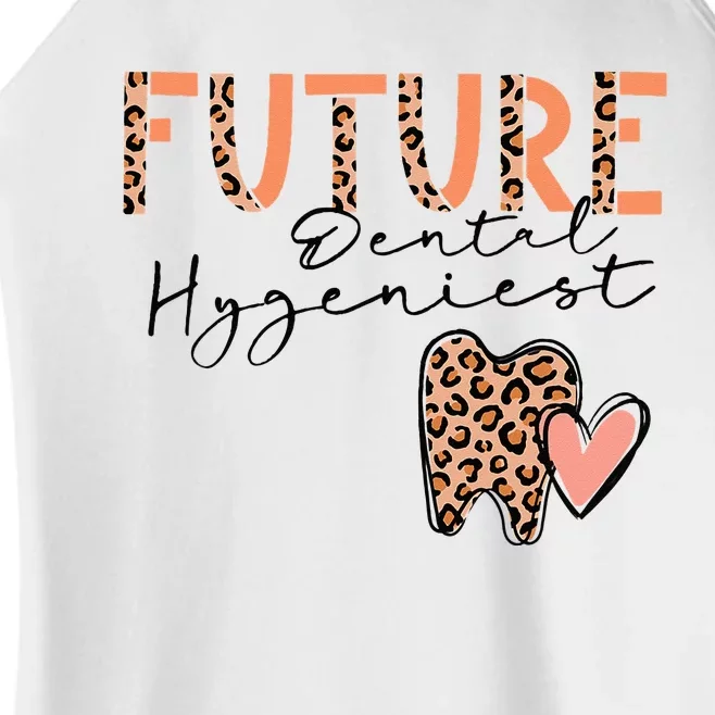 Future Dental Hygienist Cute Leopard Print Heart Design Women’s Perfect Tri Rocker Tank