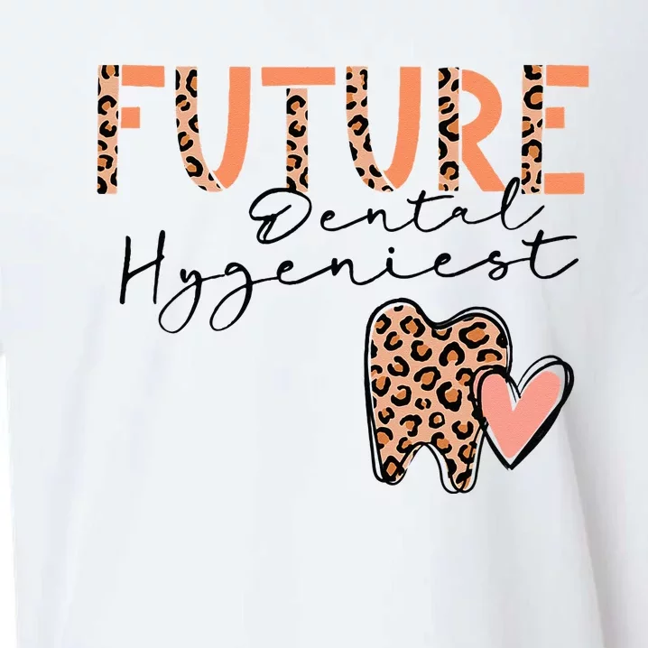 Future Dental Hygienist Cute Leopard Print Heart Design Sueded Cloud Jersey T-Shirt