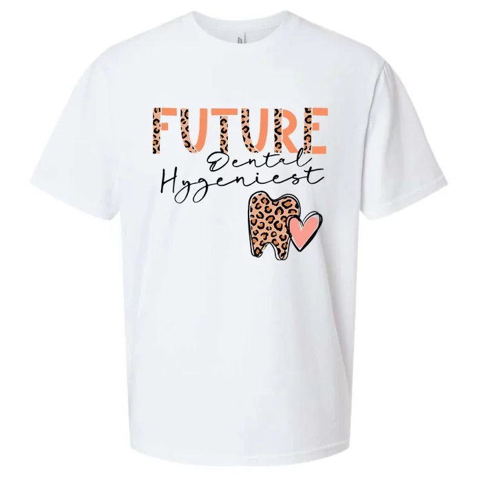 Future Dental Hygienist Cute Leopard Print Heart Design Sueded Cloud Jersey T-Shirt