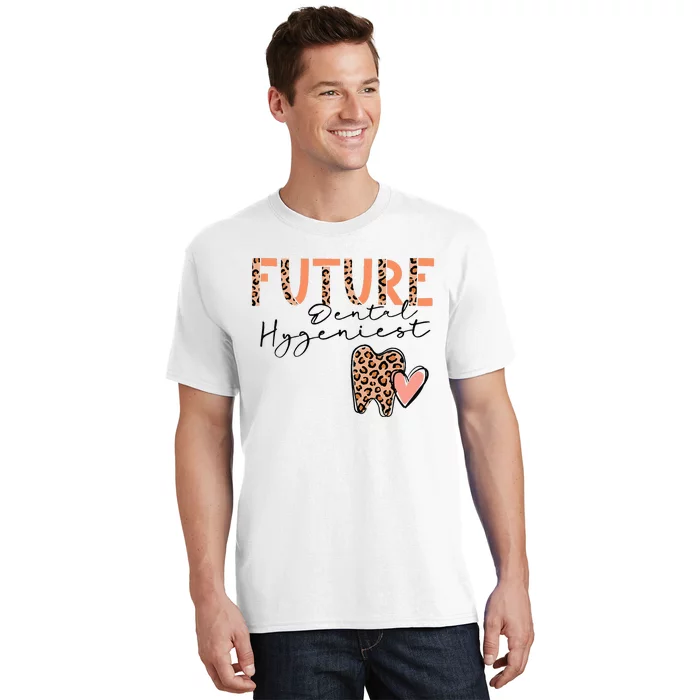 Future Dental Hygienist Cute Leopard Print Heart Design T-Shirt