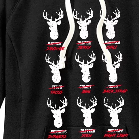 Funny Deer Hunters Santa's Reindeer Great Gift Deer Cuisine Funny Gift Women's Fleece Hoodie