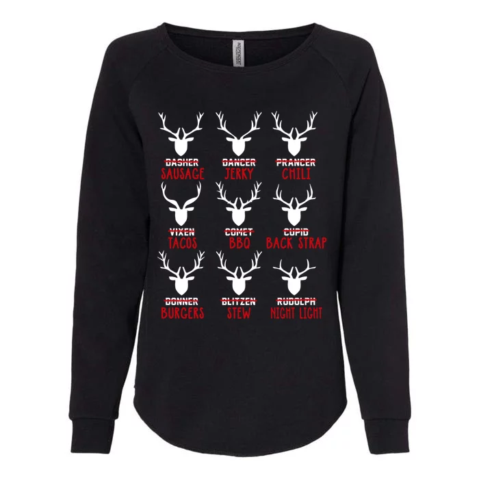 Funny Deer Hunting Hunters All Of Santa's Reindeer Funny Gift Womens California Wash Sweatshirt