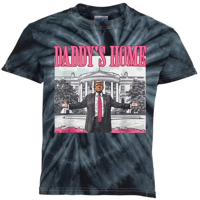 Funny Daddys Home 2024 Take America Back 2024 Kids Tie-Dye T-Shirt