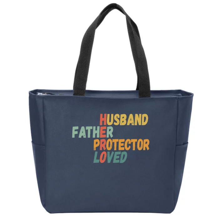 Father's Day Husband Father Protector Hero Loved - Dad Zip Tote Bag