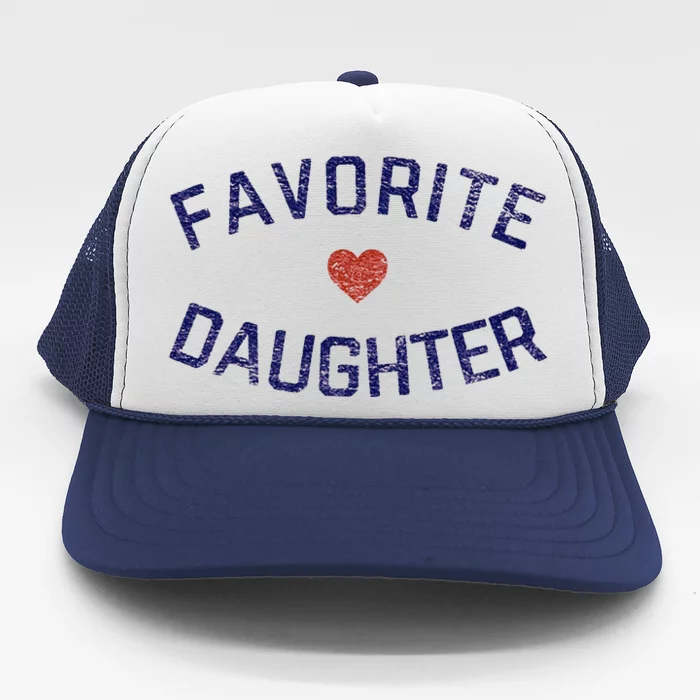 Favorite Daughter Heart Distressed Vintage Faded Classic Trucker Hat