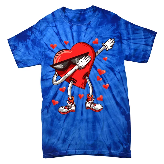 Funny Dabbing Heart Love Dab Dance Valentine's Day Gift Tie-Dye T-Shirt