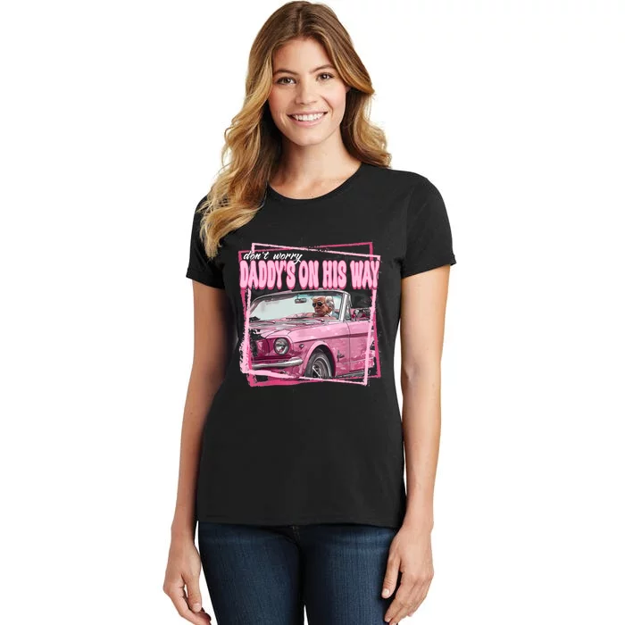 Funny Daddys Home Trump Pink 2024 Take America Back 2024 Women's T-Shirt