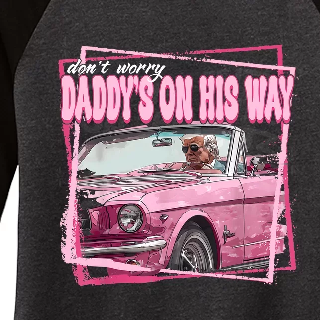 Funny Daddys Home Trump Pink 2024 Take America Back 2024 Women's Tri-Blend 3/4-Sleeve Raglan Shirt