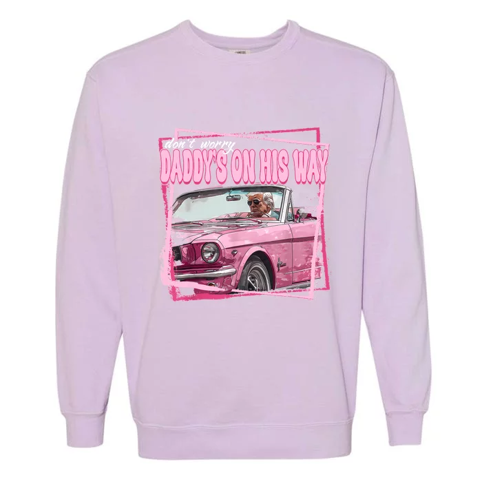 Funny Daddys Home Trump Pink 2024 Take America Back 2024 Garment-Dyed Sweatshirt