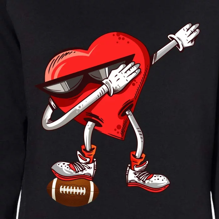 Funny Dabbing Heart Valentine's Day American Football Lover Gift Womens California Wash Sweatshirt