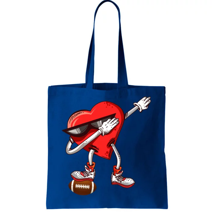 Funny Dabbing Heart Valentine's Day American Football Lover Gift Tote Bag