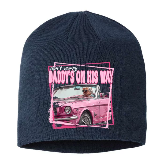 Funny DaddyS Home Trump Pink 2024 Take America Back 2024 8 1/2in Sustainable Knit Beanie