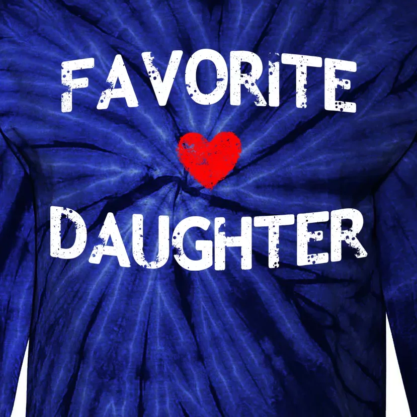 Favorite Daughter Heart Love Dad Mom Tie-Dye Long Sleeve Shirt