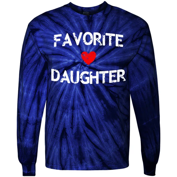 Favorite Daughter Heart Love Dad Mom Tie-Dye Long Sleeve Shirt