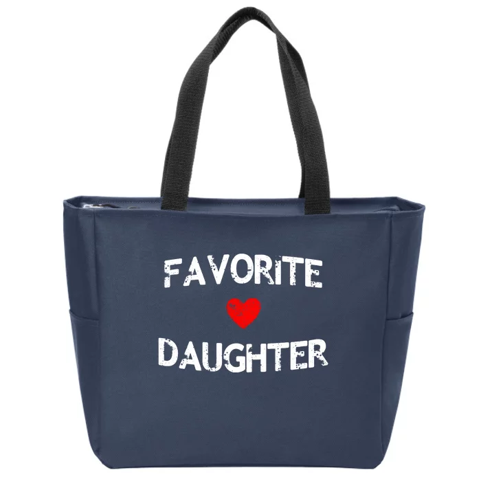 Favorite Daughter Heart Love Dad Mom Zip Tote Bag