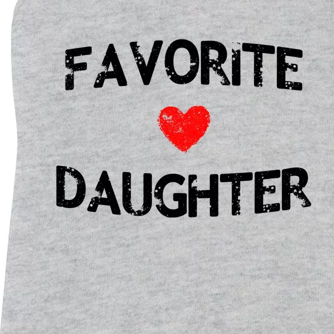 Favorite Daughter Heart Love Dad Mom Women's Racerback Tank