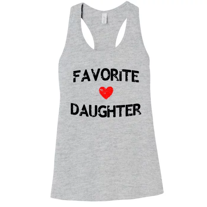 Favorite Daughter Heart Love Dad Mom Women's Racerback Tank