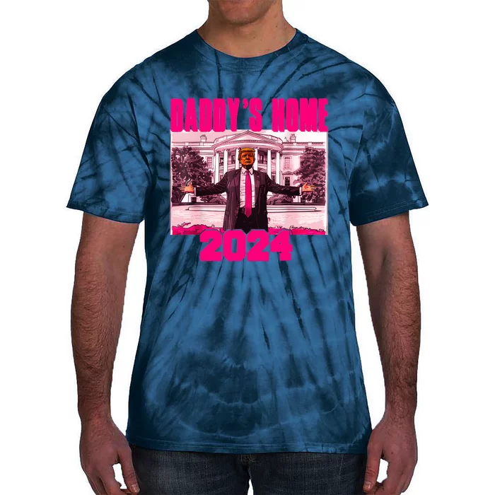 Funny DaddyS Home Trump Pink 2024 Take America Back 2024 Tie-Dye T-Shirt