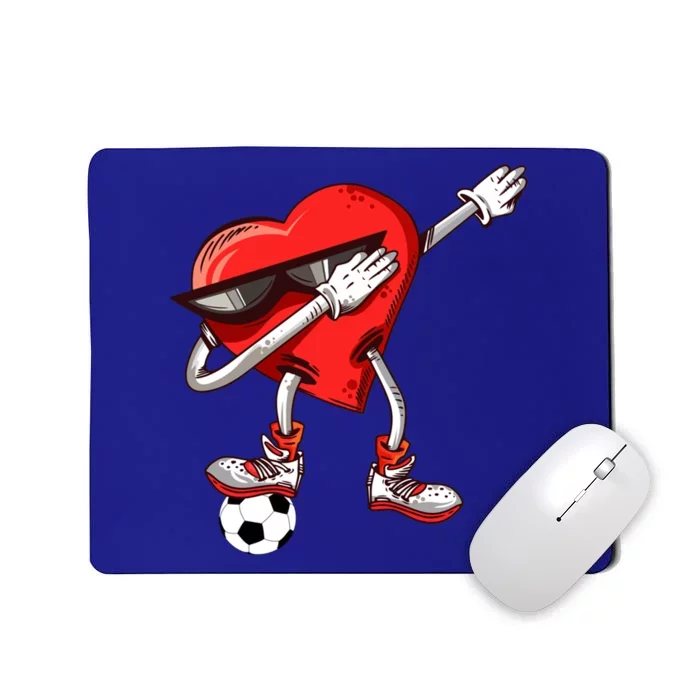 Funny Dabbing Heart Valentine's Day Football Soccer Lovers Gift Mousepad