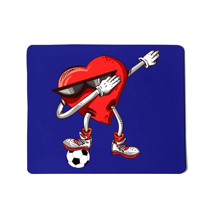 Funny Dabbing Heart Valentine's Day Football Soccer Lovers Gift Mousepad