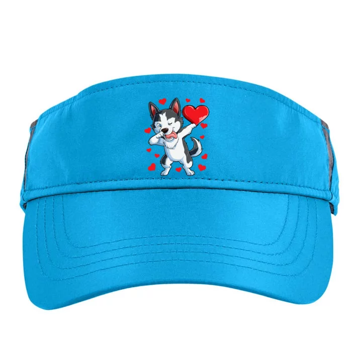 Funny Dabbing Husky Heart Valentine's Day Gift Gift Adult Drive Performance Visor